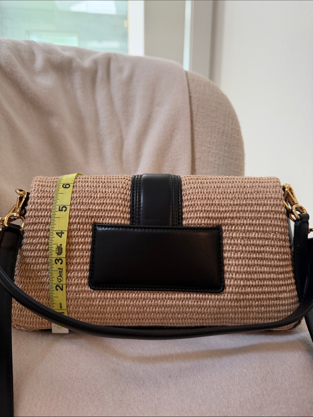 Jacquemus woven straw & black leather trimmed bag - Picture 7 of 11